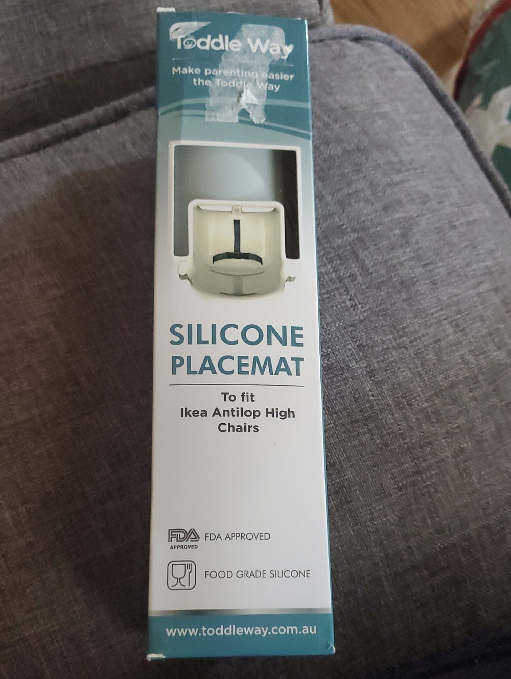 Toddle Way Silicone Placemat for Ikea Antilop High Chairs - Teal/White